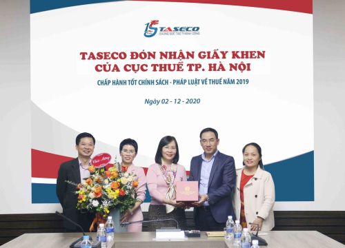 TASECO đón nhận Giấy khen của Cục Thuế thành phố Hà Nội