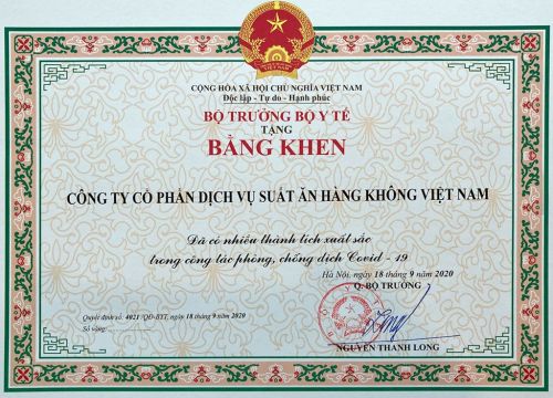 VINACS vinh dự đón nhận Bằng khen của Bộ trưởng Bộ Y tế