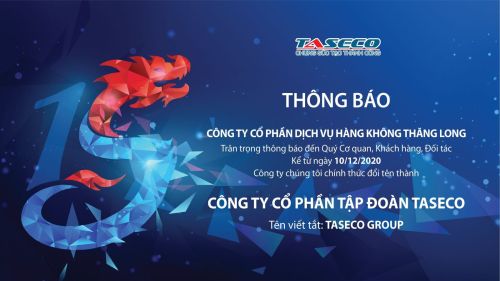 Thông cáo báo chí về việc đổi tên Công ty Cổ phần Dịch vụ Hàng không Thăng Long