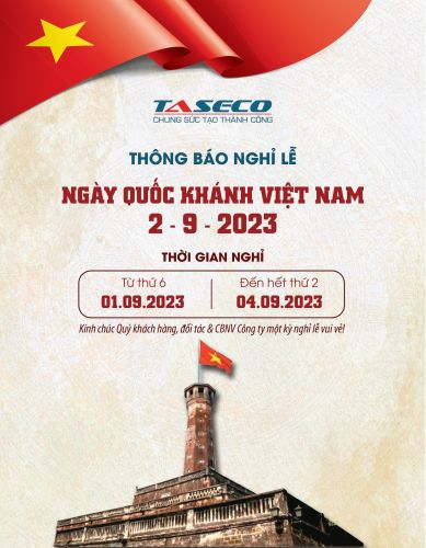 Thông báo lịch nghỉ lễ Ngày Quốc khánh 2/9/2023