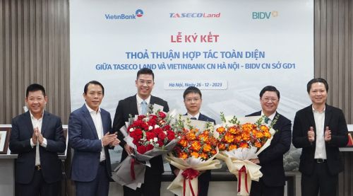 TASECO Land ký kết thỏa thuận hợp tác toàn diện với VietinBank Chi nhánh TP. Hà Nội và BIDV Chi nhánh Sở Giao dịch 1