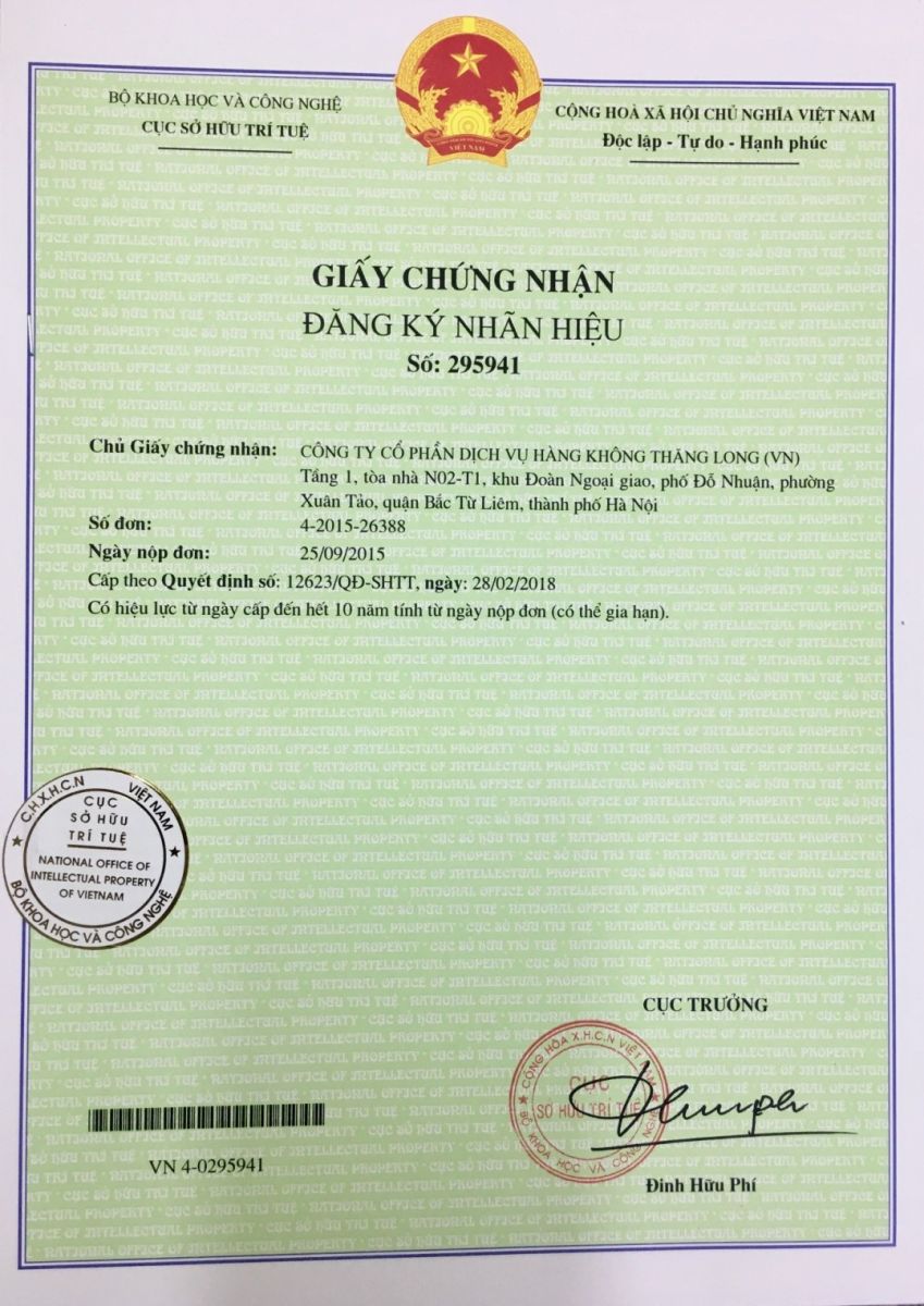 Văn bằng chứng nhận Đăng ký nhãn hiệu TASECO