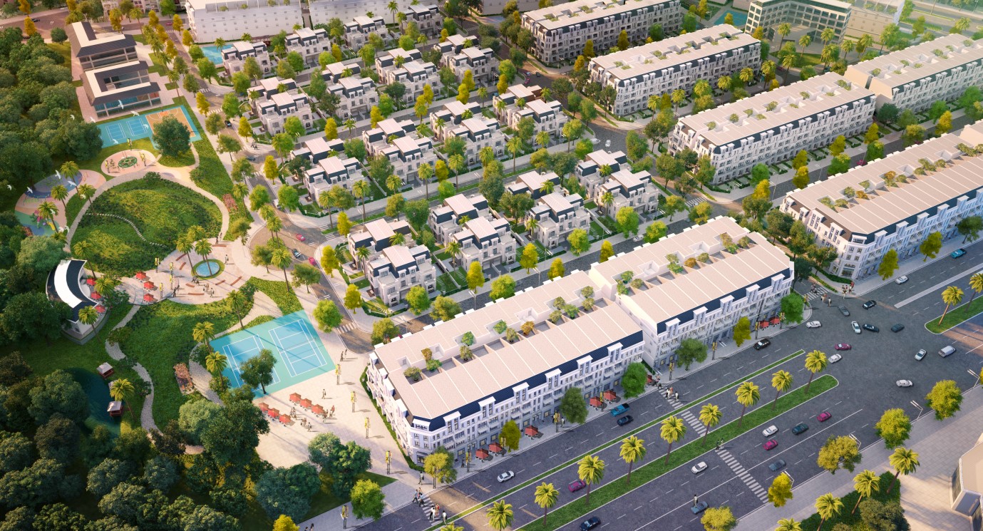 Phối cảnh dự án Khu đô thị mới kết hợp với khu công viên cây xanh– Green Park